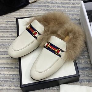 2023NEW Princetown Mules Designer G Slippers Fur Furs Sandals Women Laiders Leather Geather Fashion Shoes Nature Metal Chain Shoe Men Lace Velvet Clipper