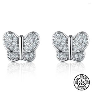 Stud Earrings 925 Sterling Silver For Women Butterfly Animal Lovely Cute Girls Friends Gifts Accessories Jewelry