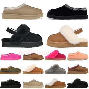 Damski tazz gorczyca kapcie gglie tasman zamsz Slipper slajdów slajdy designerskie buty kobiety ultra mini platforma but kasztanowe czarne botki zimowe mokwaki