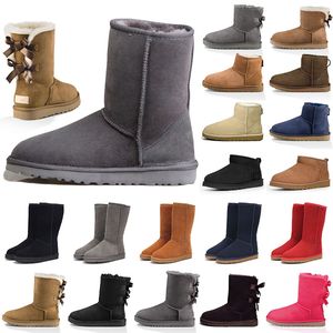 AAA+品質オーストラリアUgglie Boot Womens Ultra Mini Boot Girl Snow Boots Over the Knee Winter Designer Booties Uggskid Snow Ug Bottes Mens Flat Walking Eur 36-45