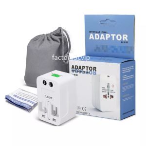 Adaptador de viagem global tomada universal ue eua tudo em um mundo inteiro porta parede casa com pacote varejo f1