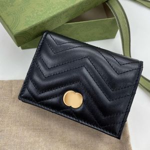 Designer Double Marmont Card Holder Coin Purse Passport Sedel Holder Fem kortfack Key Pouch Womens Internal Slot Keychain Pocket Mens Luxury Wallet