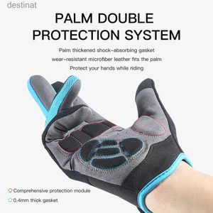 Fem fingrarhandskar 2023 Mountain Bike Touch Screen Cycling Gloves Andningsbara stötdämpning Sport Fitness Spring Summer Riding Glovesl231108