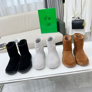 Botteg Venetas Platform Designer Luxury Boots Suede Snap Ankle Snow Boots Curly Wool Shearling Sheepskin Booties Designer Shoe Like