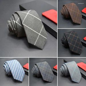Laços masculinos jacquard xadrez cravat imitação de lã listrado estreito ternos de negócios reunião gravata uso diário acessórios de festa de casamento