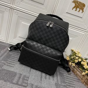 7A Fashionable Discovery Backpack High Capacity Genuine Leather Checker Pattern Zipper Bag Classic Logo Designer Luxury 40CM