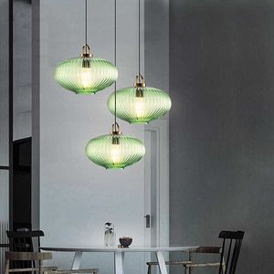 Lampy vintage zielone szklane wisiorki do życia w jadalni sypialnia sypialnia nocna kuchnia wisząca lampa domowa dekoracja oświetlenia AA230407