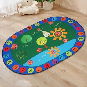 Baby Rugs Playmats ABC Kids Rug ABC Learning Carpet Alfabet Education Kids Rug Kids Play Mat med färgglada mönster Spela mattan Non-Slip Bottom 231108