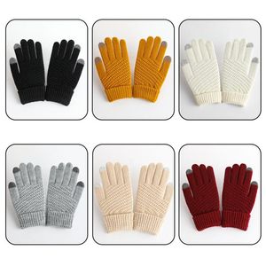 Autumn winter gloves with plush and fashionable touch screen jacquard reverse needle winter warm gloves for children men women gift