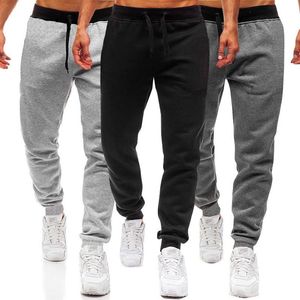 Pantalons pour hommes hommes Fitness couleurs pures flanelle matériel grande taille décontracté vent européen et américain pantalon 241C