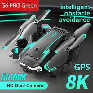 Drohnen Drohne G6 PRO 8K HD Dual-Kamera Omnidirektionale Hindernisvermeidung Luftkamera Bürstenloser Motor One Key Return Toys Q231108