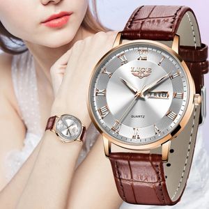 Damenuhren Marke LIGE Damenuhr Roségold Montre Femme Damen ultradünne Modeuhren Para Mujer Luxus-Damenarmbanduhren Reloj Mujer 231107