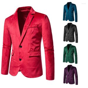 Men's Suits Cross-border Source Of Foreign Trade: European And American V-neck Velvet 2-button Coat Suit Wedding Dress Man