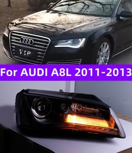 Auto Styling Scheinwerfer Für AUDI A8L 2011-2013 LED Scheinwerfer Projektor Objektiv DRL Kopf Lampe Auto Signal Scheinwerfer