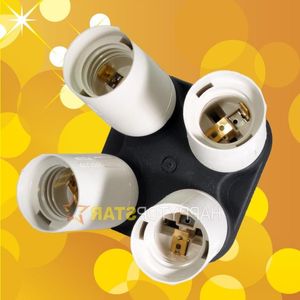 E27 E26 (1 in 4) 4X Sockets AC Power Splitter Light Lamp Bulb Adapter Converter fr Video Photo Studio Slave Flash Continuous CFL Rgonc