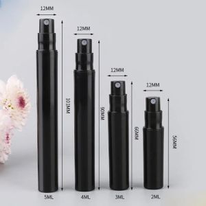 Simple Sample Sanitizer Spray Bottle 2ml 3ml 4ml 5ml Empty Perfume Sprayer Plastic Bottles With Black Fine Mist Top