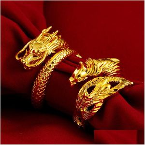 Cluster Rings Chinese Dragon Zodiac Gold Ring For Valentines Day Gifts And Site Engagement Mexican Style Jewelry Drop Dhgarden Dhdap