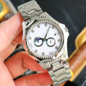 Watch Men Luxury Watch 41mm Moon Phase Watches 고품질 자동 기계 운동 스테인리스 스틸 스트랩 사파이어 유리 방수 오로그로 디 루스소