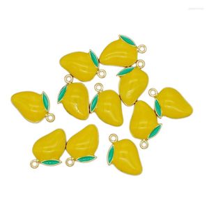 Charms 10/20pcs 15x21 mm Enomel Mango urok do biżuterii tworzących wisiorek bransoletki