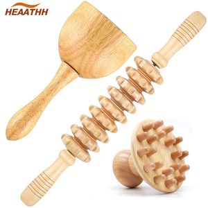 Rückenmassagegerät aus Holz Gua Sha Werkzeug Holz Roller Massagegerät Pilz Massagegerät Werkzeug für Gua Sha Anti Cellulite Körperformung 230408