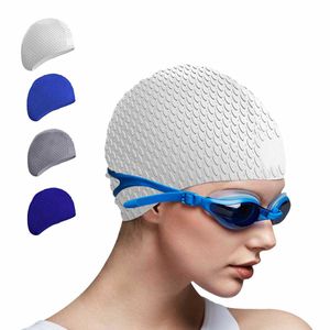 نظارات واقية للسباحة السيليكون أغطية السباحة مجموعة الرجال النساء الطويلات قبعة كبيرة قبعة ناتاسيون غوص معدات للبالغين الأطفال p230408