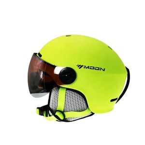 Caschi da sci MOON-Casco da sci con occhiali di protezione modellati integralmente PC ed EPS Sport all'aria aperta di alta qualità Sci Snowboard e Skateboard 231107