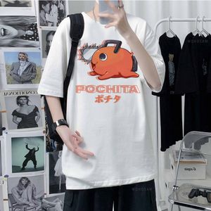 Men's T-Shirts chainsaw man top men designer manga comic t shirt male Japanese y2k clothing 230408