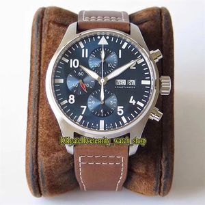 ZF Top Version Pilot Little Prince 377714 Blue Date Dial Eta A7750 Chronograph Automatic Mens Watch Leather Strap Sport Stopwatch 2889