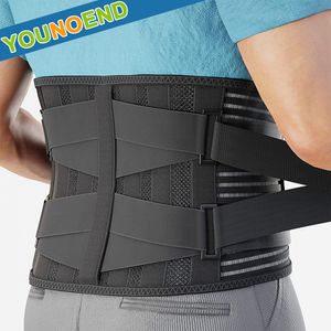 Slimming Belt Elstiac Lumbar Back Belt Waist Support Trainer Adjustable Lumbar Pad with 6 Stays Abdominal Binder Fitness Gym Belts Women Men 230407