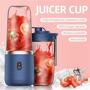 Juicers Portable Small Electric Juicer Stainless Steel Blade Juicer Cup Juicer Fruit Automatic Smoothie Blender Ice CrushCup P230407