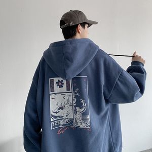 Men s hoodies tröjor hybskr japansk stil tryckt män blixtlås harajuku casual cardigan hooded rockar höst streetwear manlig unisex 230408