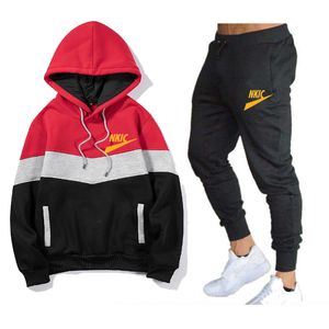 Autumn Winter Men's Tracksuits Men's Sportswear Warm Sweater Pants Polar Fleece Suit Male Outdoor dragkedja Tröja Casual Märke Högkvalitativ uppsättning