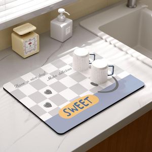 Table Mats Super Absorbent Antiskid Large Kitchen Draining Mat Coffee Dish Drying Quick Dry Bathroom Drain Pad Tableware