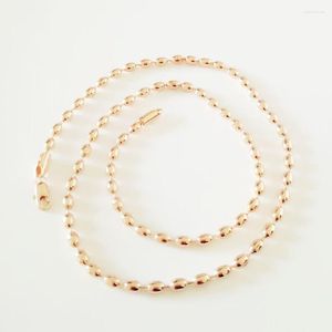 Chains Fashion Necklace Latest Design 585 Rose Gold Jewelry Selling Trendy Ball Shape Beads Necklaces Factory Direct