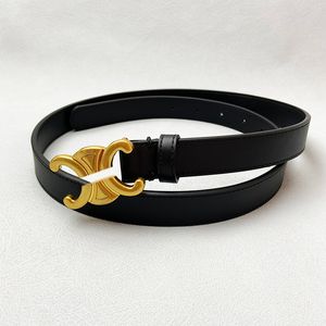 Fashion gold needle buckle thin waist belts for men womens classic genuine cowhide mens Waistband high quality accessories black leather
