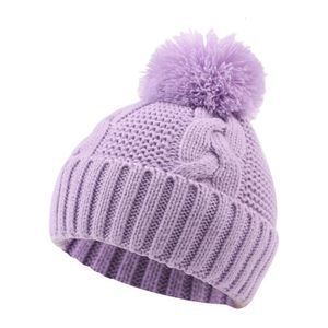Caps Hats Children's Hat Fashion Winter Classique Toddler Hat Twist Baby Boys Pompom Beanie Solid Color Warm Baby Girls Caps for 0-3 Y d 231108