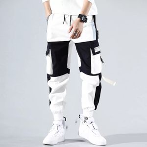 QNPQYX New Streetwear Spring Casual Men's Pants Cotton Harem Ribbons Joggers Men Patchwork Fashion Ankle Length Jogger Pants For Boys