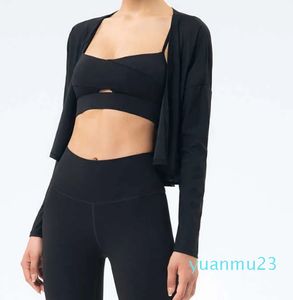 Solto feminino esportes superior fiess casaco yoga terno manga longa uma peça nádega cobrindo saia bandagem casual correndo roupas de ginásio