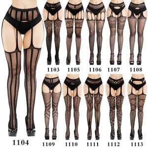 Women Socks High-end Fishnet Stockings Sexy Bottoming Pantyhose Eye Jacquard Non-slip Suspenders