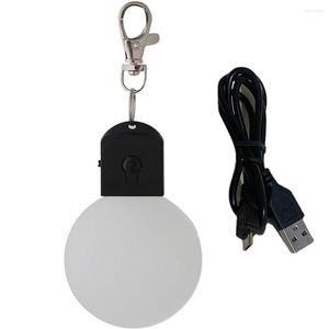 Nachtlichter 50 Stück wiederaufladbare LED-Licht Schlüsselanhänger Acryl Schlüsselanhänger tragbare Fob 7 Farben DIY Lampe Großhandel