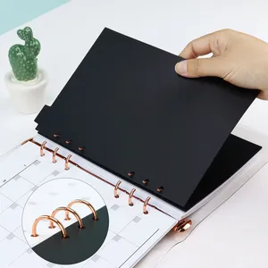 PCS A6 Binder Divider Notepad Divider Loose Leaf Punched Black Notebook Estetic Tabs Index Colored Page