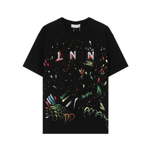 夏の新しいデザイナーTシャツトップスプラッシュインクグラフィティプリントレディースTシャツメンコットンカジュアルティーショートサイズ特大ヒップホップストリートウェアシャツユーロサイズS-XL