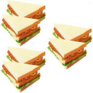 Party Decoration 6 Pcs Realistic Simulation Sandwich Model PU Baking Pography Prop