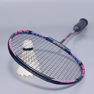 Raquetes de badminton adulto 4u ofensiva raquete de badminton fibra carbono profissional única raquete esportes ao ar livre treinamento acessórios 231108