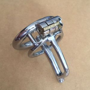 Super Small Male Chastity Devices Cock Cage Sex Slave Penis Lock Anti-Erection with Removable Urethral Sounding Catheter Shortest530