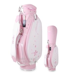 Designer sacos novas mulheres pu carrinho saco cor rosa 8.5 Polegada clubes de golfe saco padrão grande capacidade e forte praticidade