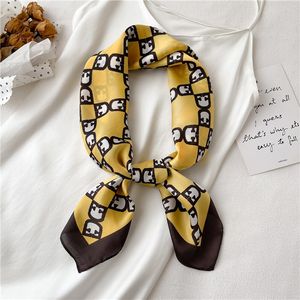 70x70cm Scarf Designer Letters Print Floral Silk Scarf Headband for Women Fashion Square Neck Scarves Paris Shoulder Tote Luggage Ribbon Head Wraps Shawl Womens