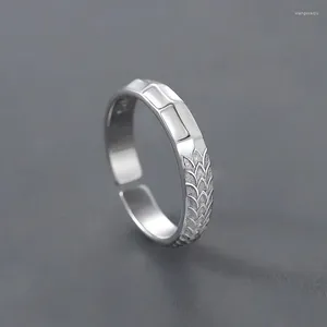 Кольца кластера креативные вогнутые выпуклые текстурированные линии кольцо для мужчин и женщин простой серебряный цвет открытая пара ювелирные изделия для свадебной вечеринки
