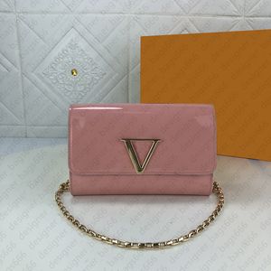 Designer Gold Chain Bag High Quality Crossbody Bag äkta läder axelväska Fashion Clutch Bag Kvinnors underarm Bag Kvinnor Plånbok Koppling Purse Väskor Lady Women Bag