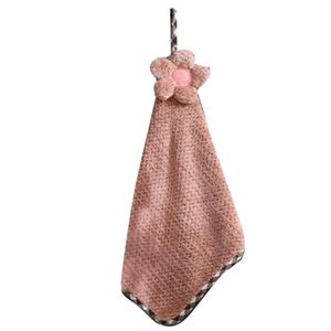 Towel H051 Cute Flower Hanging Cloth Non-linting Absorbent Hand Towels Toilet Bathroom Cleaning Household Kitchen Accessory